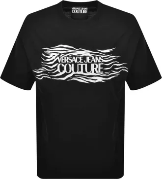 Versace Jeans Couture Loose Fit Studded Black T-Shirt M