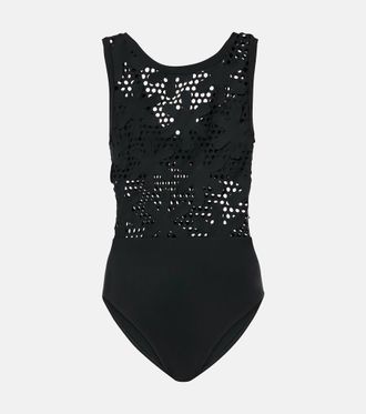 Karla Colletto Costume intero Aster con ricami