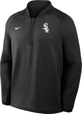 Nike Chicago White Sox Authentic Collection Nike Mens Dri-FIT MLB 1/2-Zip Long-Sleeve Top in Black | 04H900ARX-KRR