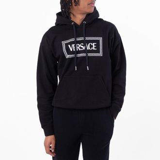 Versace 90s Vintage Logo Print Hoodie, Size X-Large