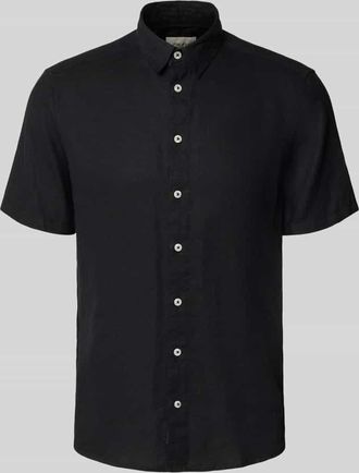 Blend Slim Fit Leinenhemd mit Viskose-Anteil Modell Bobby in Black, Gr&ouml;&szlig;e 3XL