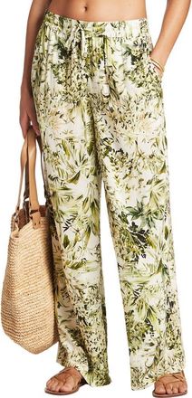 Sea Level Australia Cover-Up Palazzo Pants in Green White at Nordstrom, Size Medium