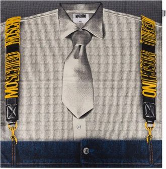 Moschino Foulard in seta con stampa - Bianco