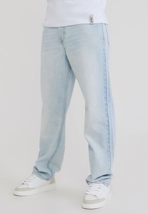Siksilk Jeans SikSilk para Hombres Lavados en Azul Claro con Ajuste Recto 38