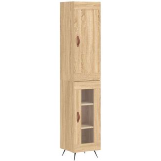 vidaXL Vidaxl - Aparador De Madera Contrachapada Roble Sonoma 34,5x34x180 Cm