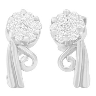House of Brilliance 14K White Gold 1/2 Ct Round Diamond Earrings at Nordstrom
