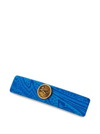 Etro Arnica printed metallic hair clip - Blue