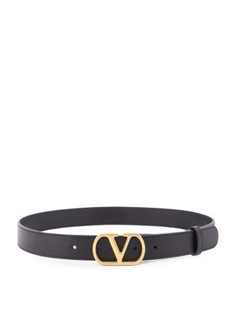 Valentino Garavani Vlogo Leather Belt