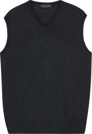 Brooks Brothers Truien & Vesten, Heren, Grijs, S, Wol, Merino Wol Trui Vest