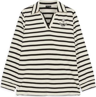 Fiorella Rubino Marini&egrave;re Jersey T-shirt - Dames - Longsleeves - Wit - L - Katoen - Tops