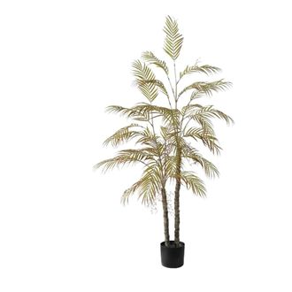 OEM Palmera Artificial, Dise&ntilde;o Realista, F&aacute;cil Montaje, 150 Cm, 2 Postes, Color Rojo