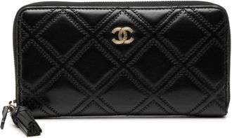 Chanel Black Leather Coin Purse/Coin Case (Pre-Owned)