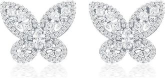 Suzy Levian Suzy Levian Gala Collection Silver Cz Stud Earrings