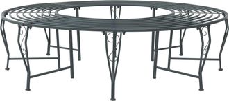 vidaXL Banco De &Aacute;rbol 8-n&uacute;mero De Plazas &Oslash; 160 X 44 Cm Acero Vidaxl