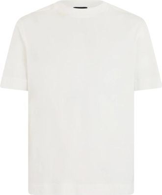 Emporio Armani Jersey T-shirt met micro-adelaar borduursel - Heren - T-shirts - Wit - M - Katoen - Tops