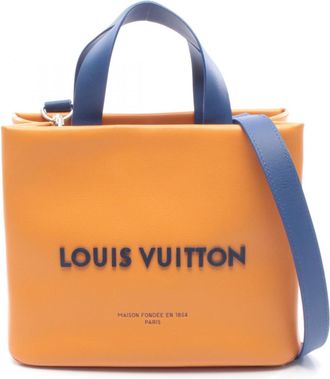 Louis Vuitton Orange Saffron Leather Handbag Tote Bag (Pre-Owned)