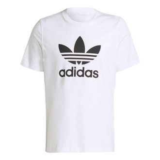 adidas originals Adicolor Classics Large Logo Printing Sports Round Neck Short Sleeve White H06644