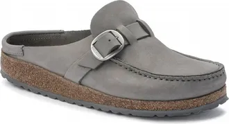 Birkenstock Womens Buckley Nubuck Leather Shoe - Narrow Width In Dove Gray