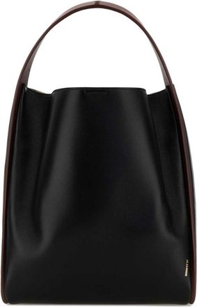 Jil Sander Black Leather Pivot Bucket Bag