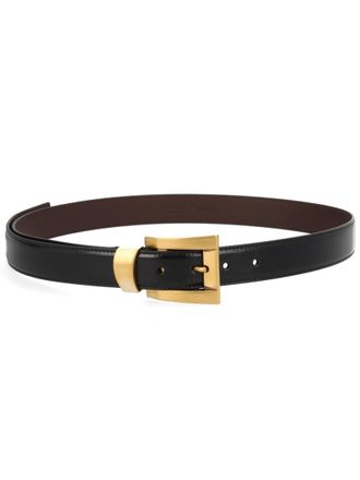 Versace Black Solid Buckle Belt