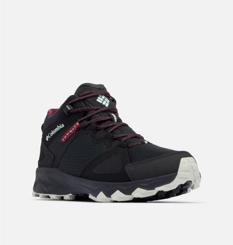 Columbia Wanderschuh COLUMBIA PEAKFREAK HERA MID OUTDRY, Damen, Gr. 42, schwarz (schwarz, deep madeira), Mesh, Synthetik, Schuhe Wanderschuh, wasserdicht