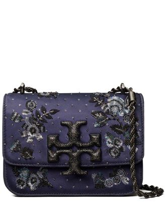 Tory Burch Eleanor Embellished Satin Small Convertible Shoulder Bag