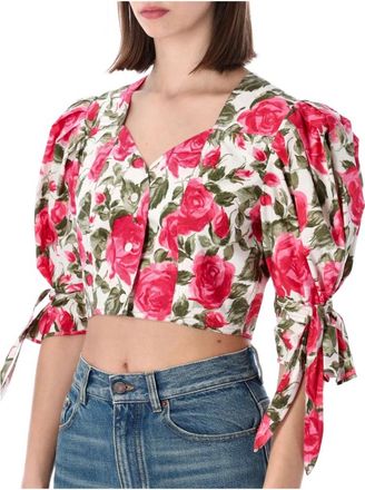 Chlo&eacute; Cropped Shirt Flower - female - Chlo&eacute; - Blouses - Multicolor - S - Blouses & Shirts