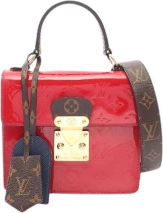 Louis Vuitton Pre-owned Spring Street Vernis Leather PVC Coated Canvas 2way Handbag - Dames - Vintage Handtas - Rood - ONE Size - Leer - Vintage