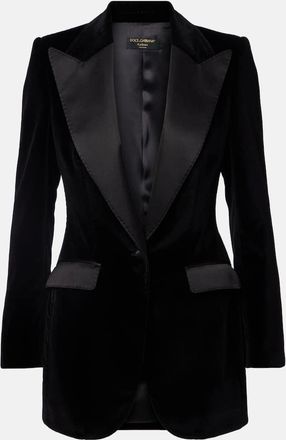 Dolce & Gabbana Cotton-blend velvet tuxedo jacket