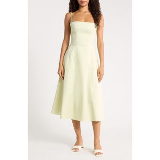 House of CB Dolly Seamed Midi Sundress in Matcha Green at Nordstrom, Size X-Large