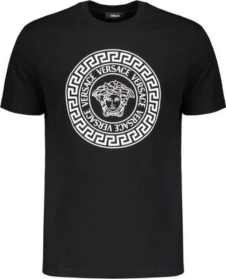 Versace Heren, Tops, Zwart, Maat: L Katoen