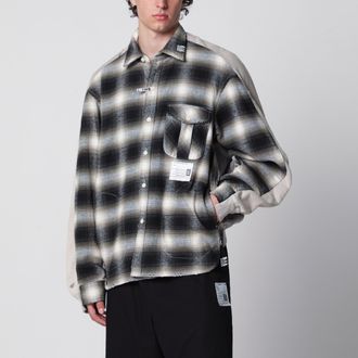 Miharayasuhiro Reversible shirt jacket in black/white French terry