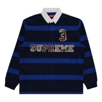 SUPREME Stripe Rugby FW25 Navy FW25KN10-NAVY