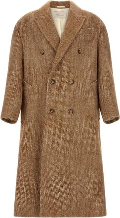 Ami Brown Double Breasted Coat