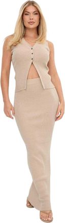 I Saw It First Dames Bodycon Co-ord Set (Stone)