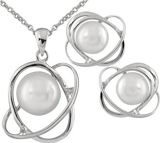 Splendid Pearls Silver 9Mm Pearl Set