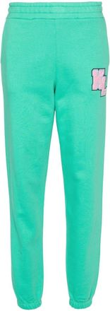 Karl Lagerfeld logo-appliqu&eacute; tapered trousers - women - Organic Cotton/Recycled Polyester - M - Green