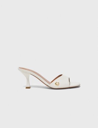 Maje Leather Mules - White - Maje