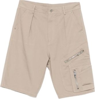 Les Hommes Urban Shorts met Ritszakken - Heren - Korte Broeken - Beige - S - Katoen - Korte Broeken