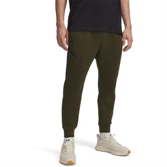Under Armour Heren-joggingbroek van Unstoppable-fleece met ritszakken (Groen)