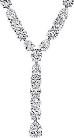 Rina Limor Silver 118.27 Ct. Tw. Lab-Grown White Sapphire Lariat Necklace