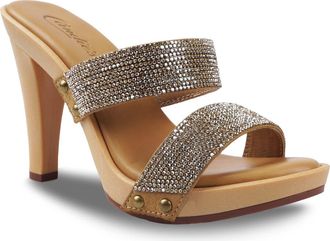 Candie's Genesys Platform Slide Sandal in Dark Tan Sequin at Nordstrom, Size 10