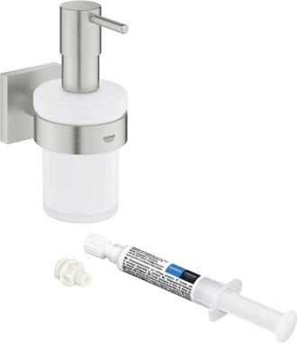 GROHE Dispensador De Jab&oacute;n Con Soporte Grohe Start Cube Supersteel + Grohe Quickglue A1 Para Acceso Con Placa De Fijaci&oacute;n