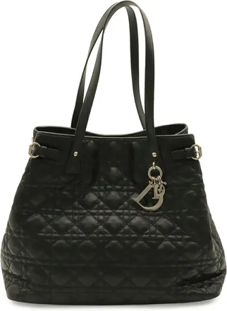 Dior Black Coated Canvas Shoulder Bag Tote Bag (Pre-Owned)
