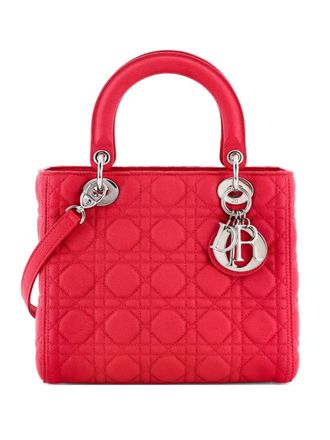 Dior Lady Dior Bag Cannage Quilt Grained Calfskin Medium satchel - Roze