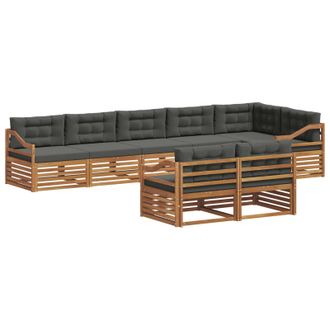 vidaXL Set Di Divani Da Esterno 8 Pz Naturale E Antracite Vidaxl
