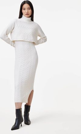 AllSaints Womens Alpaca/Merino Wool Muriel 2-In-1 Knitted Slim Midi Dress, Size: L