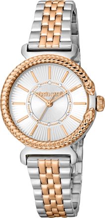 Roberto Cavalli Womens Two Tone Silver & Rose Gold Quartz Stainless Steel Watch