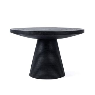 Bazar Bizar Mesa de centro de madera de suar en negro 70x70x45 cm