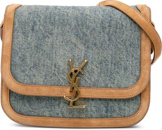 Saint Laurent Pre-owned Womens Denim Crossbody Bag With Ysl Logo - Silver Textile - One Size